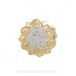 GS099 OP - 14 Karat Gold Opal Slide 